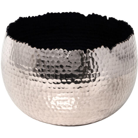 Hammered Bowl Planter - Iron - L19 x W19 x H14 cm - Nickel