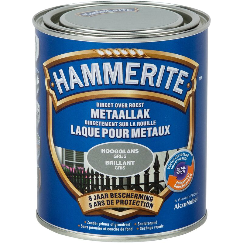 

Hammerit - Barniz brillante gris 750 ml - Gris