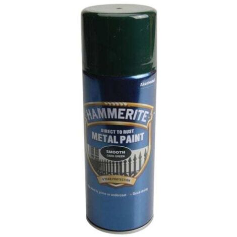 Hammerite 5092821 Direct to Rust Smooth Finish Aerosol Dark Green 400ml HMMSFDGAERO
