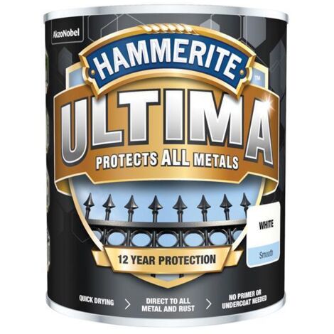 Hammerite 5362531 Ultima Metal Paint Smooth White 750ml HMMUMSWH750