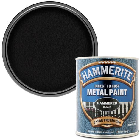Hammerite Black Hammered Finish Direct-to-Rust Metal Paint - 750ml