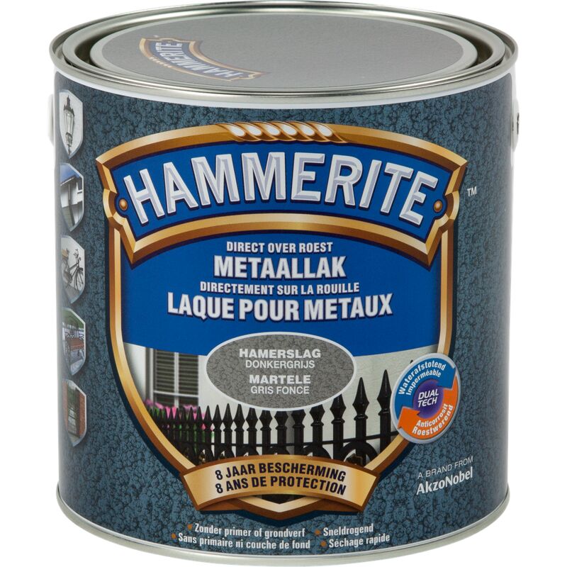 

Hammerite de metal lacado martillado Gris oscuro - 2.5L - Gris foncé