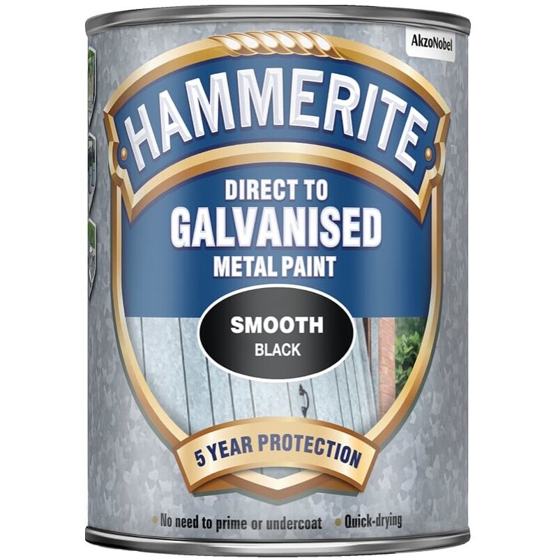 Hammerite - Direct To Galvanised Paint - 750ML - Black