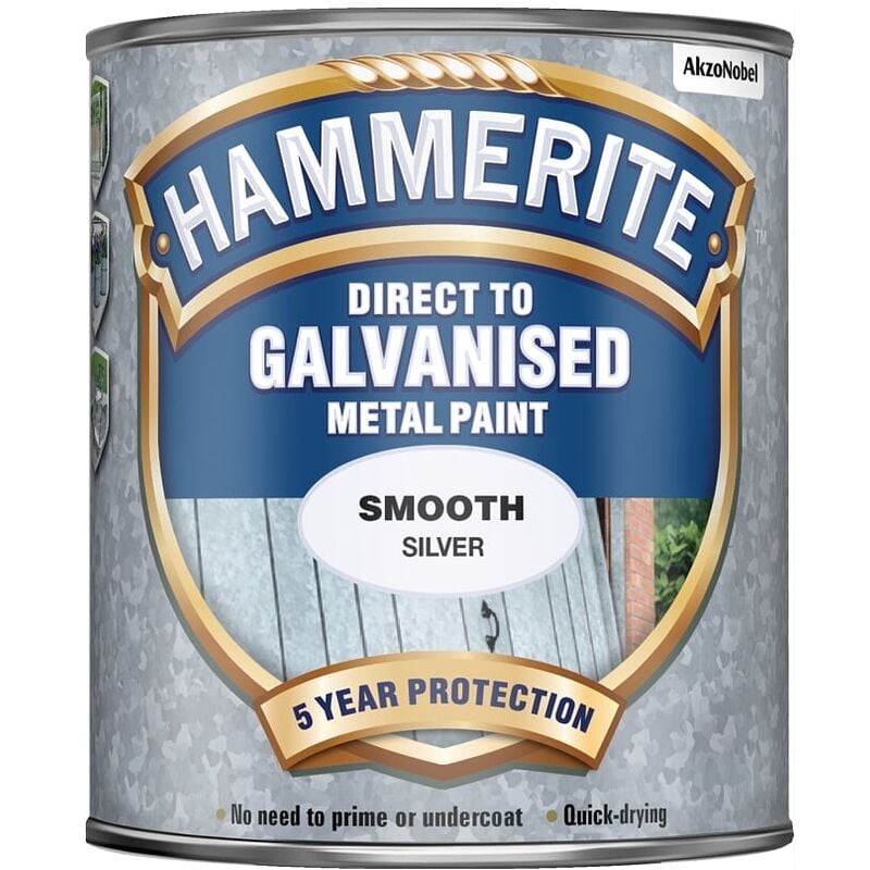 Direct To Galvanised Paint - 750ML - Silver - Hammerite