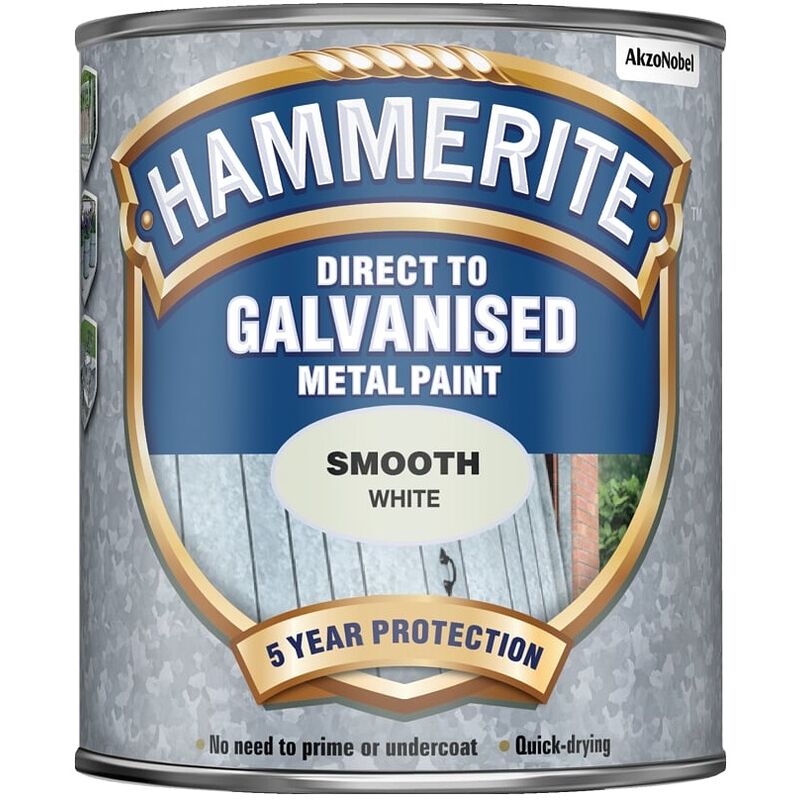 Hammerite - Direct To Galvanised Paint - 750ML - White