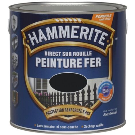 Hammerite – Peinture antirouille laque blanc 0.25L – Finition brillante – Protection jusqu'à 8 ans contre rouille et UV – Application facile sans coulure