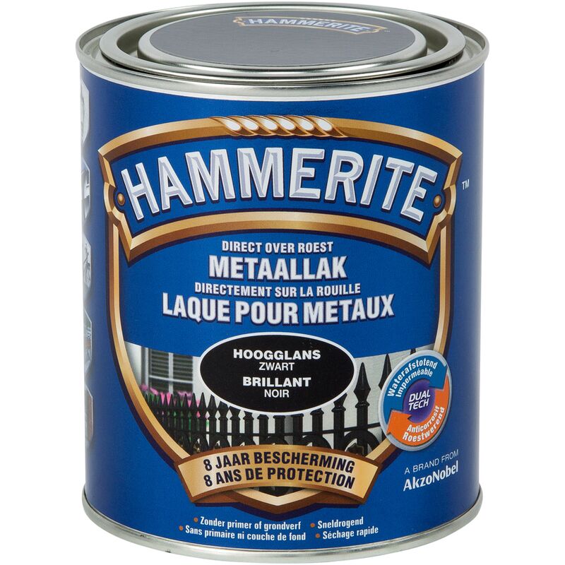 

laca de metal Negro Brillante - 750ml - Noir - Hammerite