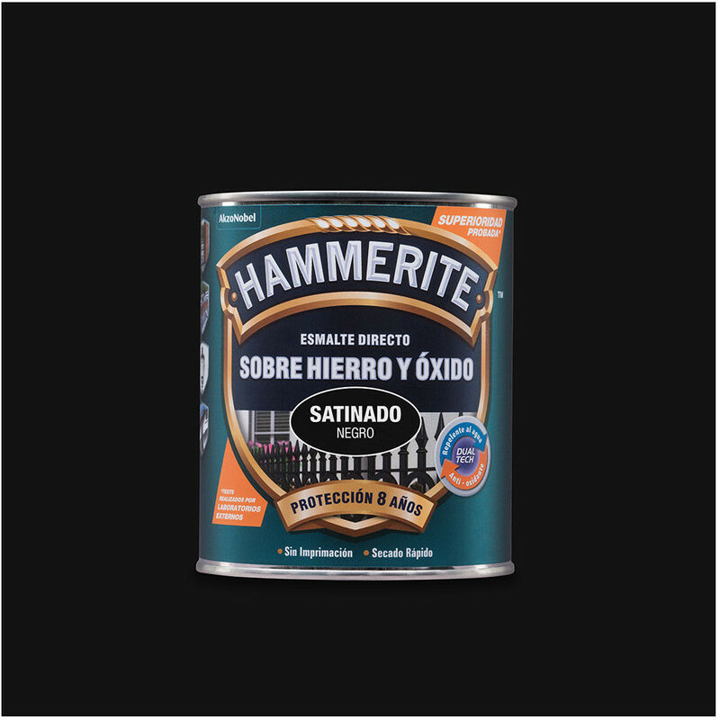 Hammerite - Laqué Metallique Satiné Noir 0.750l 5093689