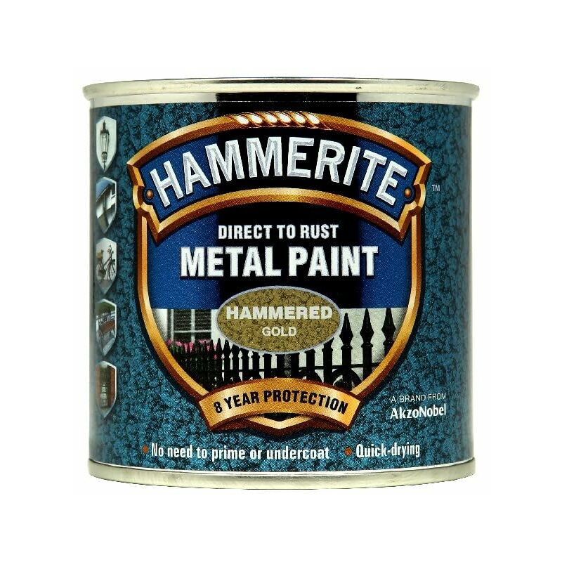 Direct to Rust Hammered Finish Metal Paint Gold 250ml HMMHFGO250 84535uk