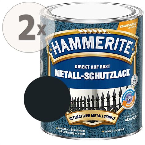 Hammerite Metall Schutzlack Hammerschlag-Effekt schwarz Sparpaket 2 x 750ml
