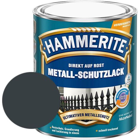 Hammerite Metall-Schutzlack matt Grundierung Rostschutz anthrazitgrau 750 ml
