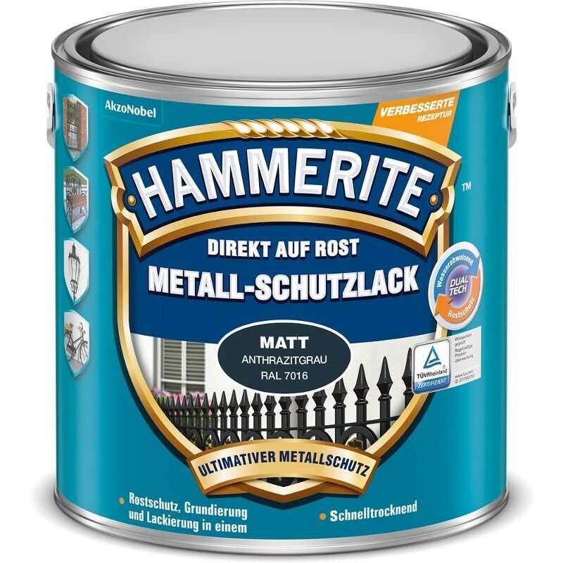 Metall-Schutzlack Matt SB Anthrazitgrau 2,5L - 5272548 - Hammerite