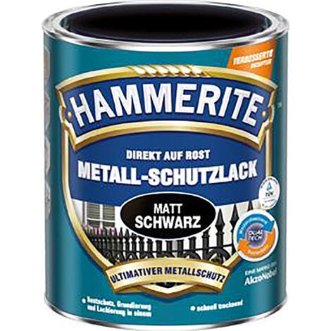 HAMMERITE Metallschutz Lack 750 ml matt schwarz - 3 Stück