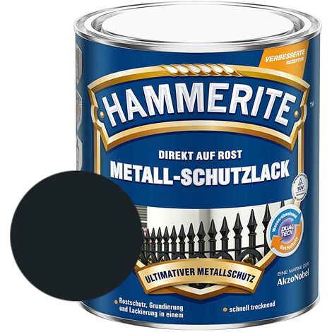 Hammerite Metall-Schutzlack glänzend Grundierung Rostschutz schwarz 750ml