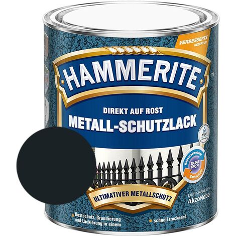Hammerite Metall Schutzlack Hammerschlag-Effekt Rostschutz schwarz 750 ml
