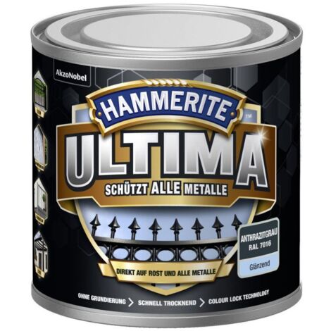 Hammerite Metallschutzlack ULTIMA glänzend anthrazitgrau RAL 7016 250 ml Metallschutzlack