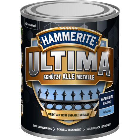 Hammerite Metallschutzlack Ultima Glänzend, Saphirblau, RAL 5003, 750 ml