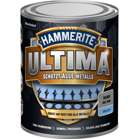 Hammerite Metallschutzlack Ultima Glänzend, Silber, RAL 9006, 750 ml