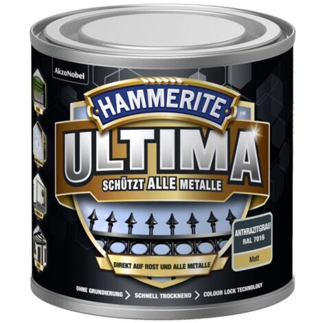 Hammerite Metallschutzlack ULTIMA matt anthrazitgrau RAL 7016 250 ml Metallschutzlack