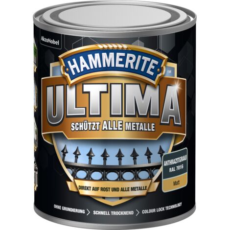 Hammerite Metallschutzlack Ultima Matt, Anthrazitgrau, RAL 7016, 750 ml