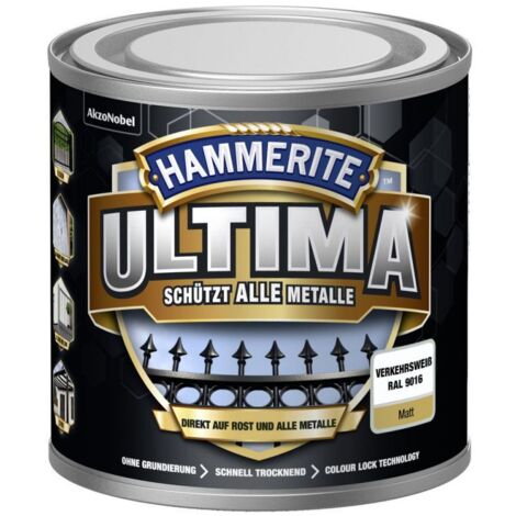 Hammerite Metallschutzlack ULTIMA matt verkehrsweiß RAL 9016 250 ml Metallschutzlack
