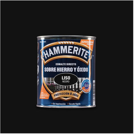 Hammerite Noir Brillant Lisse Peinture Métal 3-en-1, Protection Durable - Bruguer