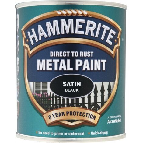 Hammerite - Satin Direct To Rust Metal Paint- 2.5L - Black