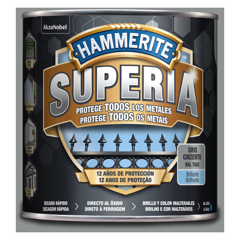 Hammerite Superia Esmalte antioxidante al agua Brillante Gris 2,5 L
