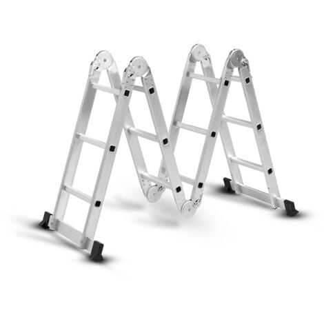 Hammersmith SuperLadder - Mehrzweckleiter - bis zu 3,4m Leiter ausziehbar - Gelenkleiter - 12 Sprossen – Gerüst - rutschfeste Gummifüße – Aluleiter – 150kg Traglast bei nur 17,7kg Eigengewicht