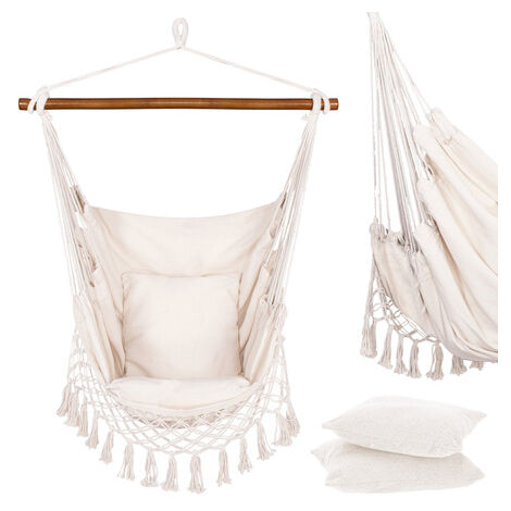 Hammock brasiliano con frange e cuscini impermeabilizzati