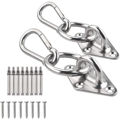 Hammock Hanging Kit Ultra Durable Hammock Hooks and Carabiners, Porch, Garden, Balcony, Gazebo or Any Other Structure in Your Home That Can Support