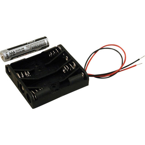 Hammond Electronics BH4AAAW  Batteriehalter 4 x AAA Kunststoff Schwarz  1 St.