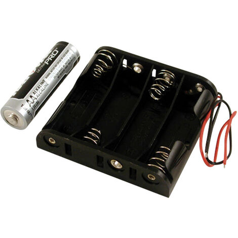 Hammond Electronics BH4AAW  Batteriehalter 4 x AA Kunststoff Schwarz  1 St.