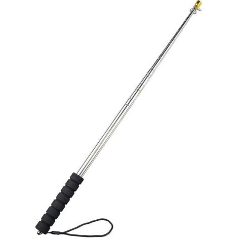 Mât De Drapeau Télescopique 2 Mètres - Avec 4 Crochets, Portable Pour Camping, Guides, Compétitions - Poignée Ergonomique