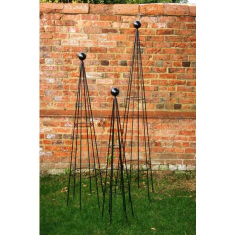 Hampton 4Ft Obelisk Bare Metal/Ready to Rust - Solid Steel - L27 x W27 x H121.9 cm - Finial is an additional extra