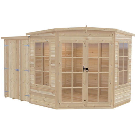Hampton 7 x 11 Feet with Side Shed - L119 x W205 x H190.3 cm
