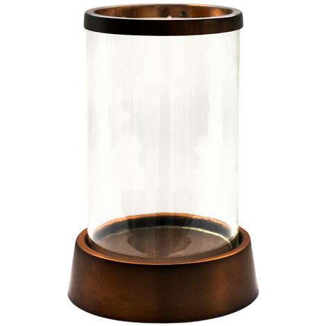 Hampton Hurricane Lantern - Glass/Metal - L24 x W24 x H40 cm - Copper