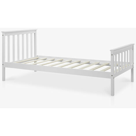 Hampton White Wooden Bed Shaker Style - Single