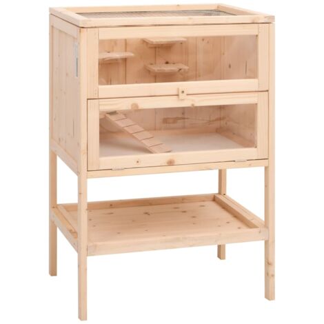 Hamster Cage 55x40x80 cm Solid Wood Fir vidaXL