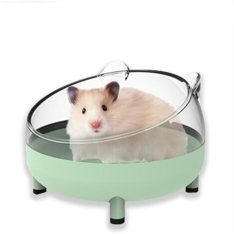 Hamster Sand Bath Container, Large Sandbox Toilet Gerbil Batheoom, Tiny Chinchilla Dust Bathtub Sand Bath Box for Hamster Cage Accessories 6.5 Inch-Light Green