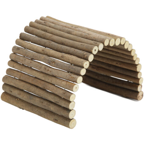 Hamsterbrücke aus Holz – Gebogener Steg für Kleintiere (Meerschweinchen, Frettchen, Igel, Chinchillas, Zwergkaninchen) 15 x 30 cm