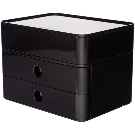 HAN 1100-13 - Cassettiera SMART-BOX PLUS ALLISON, design moderno, con 2 cassetti e porta utensili, colore: jet black