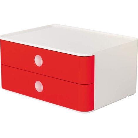 HAN 1120-17 - SMART-BOX ALLISON, cassettiera impilabile con 2 cassetti, colore: cherry red