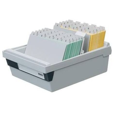 HAN 965-11 Scatola schedario Grigio luminescente Numero max. di schede: 800 Schede DIN A5 orizzontale