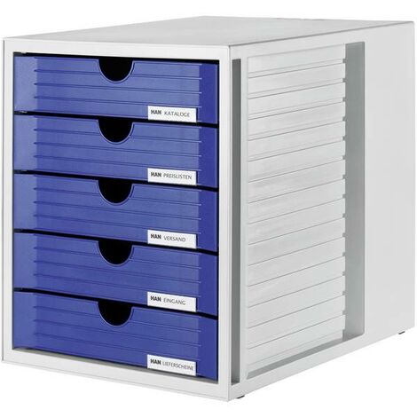 HAN  SYSTEMBOX 1450-14 Cassettiera Grigio luminescente DIN A4, DIN C4 Numero cassetti: 5