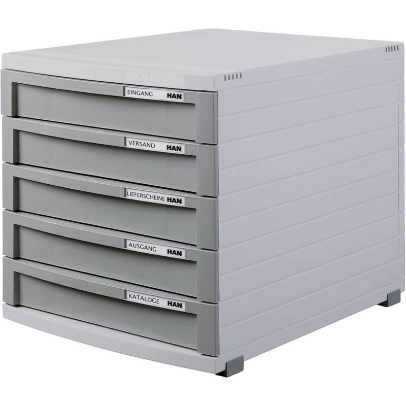 Contur 1505-19 Caisson à tiroirs gris clair din A4, din B4, din C4 Nombre de tiroirs: 5 - HAN
