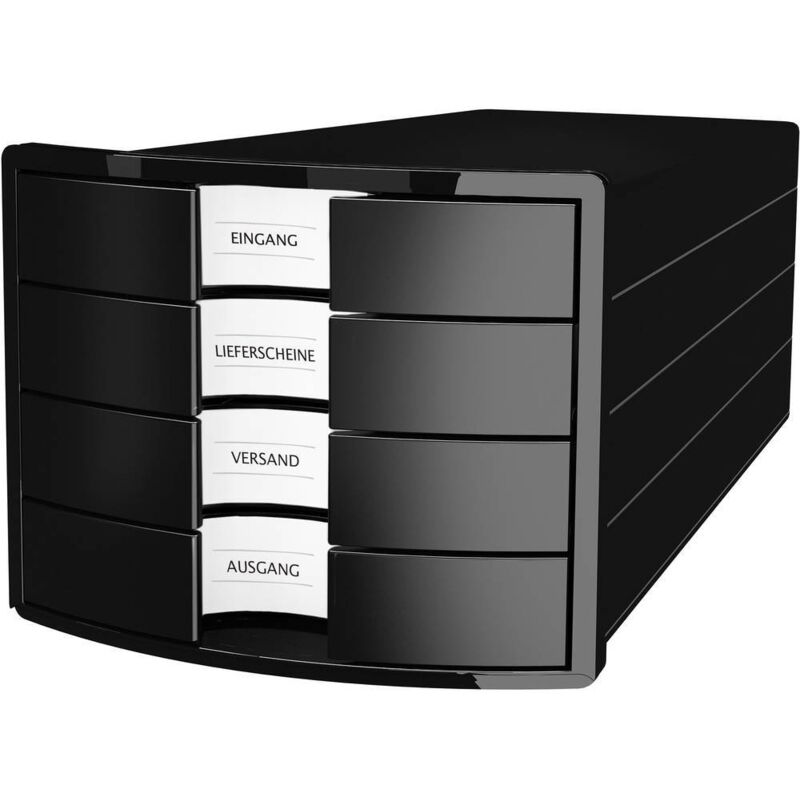 Impuls 2.0 1012-13 Caisson à tiroirs noir din A4, din C4 Nombre de tiroirs: 4 - HAN