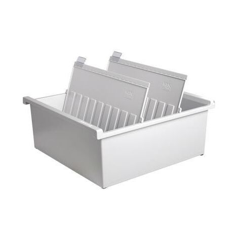 HAN Karteitrog HAN 32,2 x 13,8 x 34,6 cm (B x H x T) DIN A4 quer 1.300 Karten Polystyrollichtgrau 2 Stützplatten