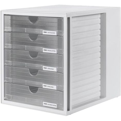 HAN Systembox 1450-63 Caisson à tiroirs gris DIN A4, DIN C4 Nombre de tiroirs: 5