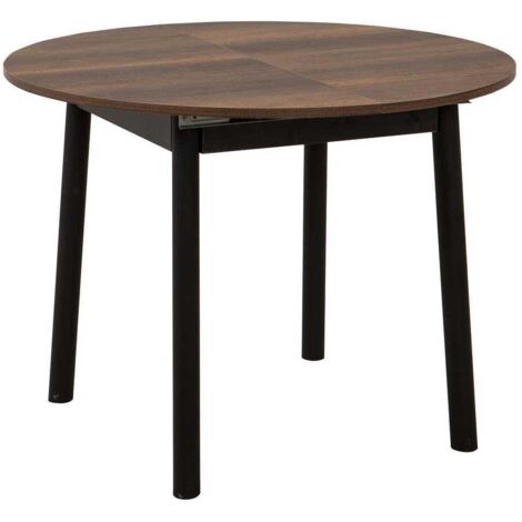 Hanah Home – Table repas ronde extensible en aggloméré – Allonge de 100 à 139 cm – Panneaux mélaminés – Hauteur 75 cm – Pour 6 personnes